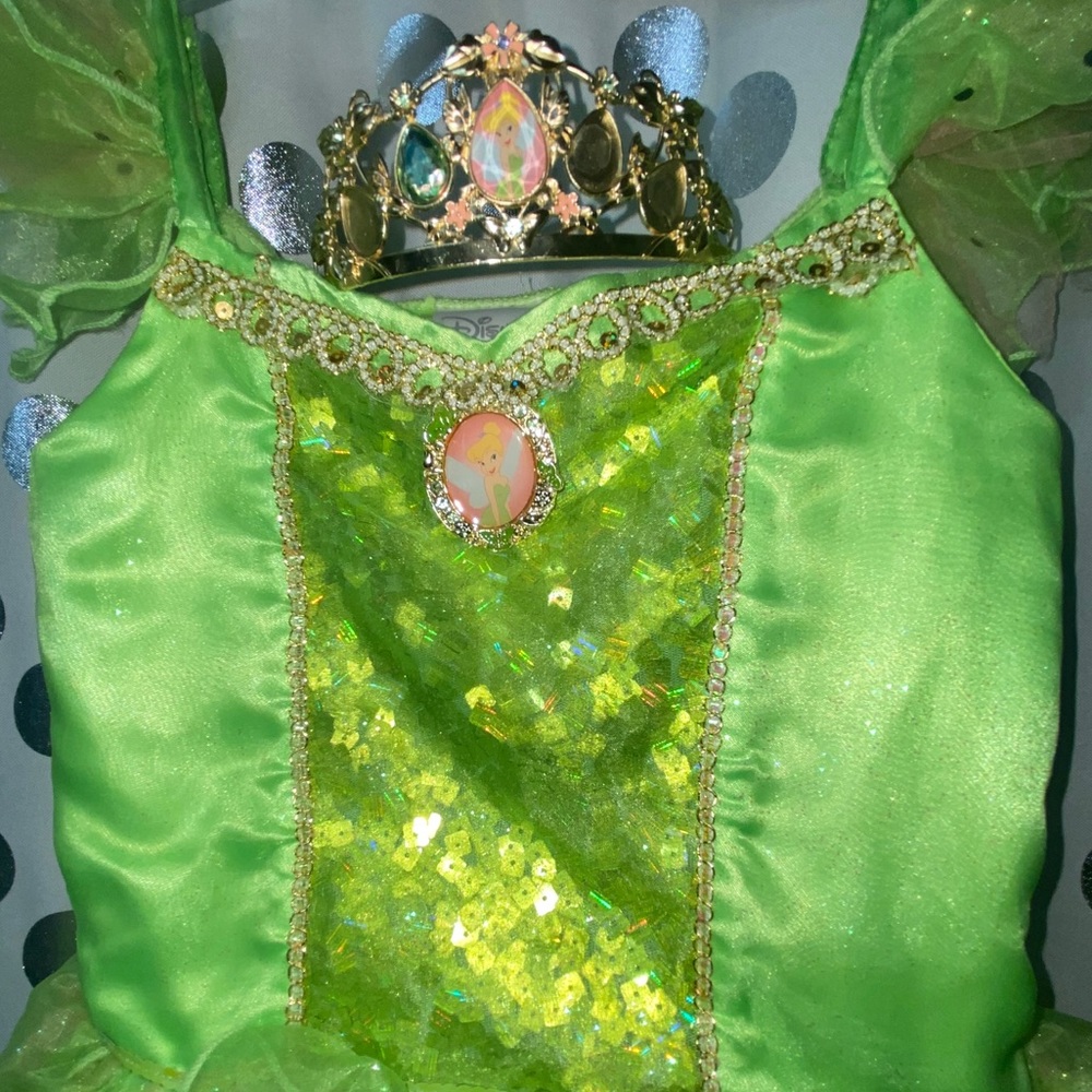 NEW Authentic Disney Store Tinkerbell Gown & Crown